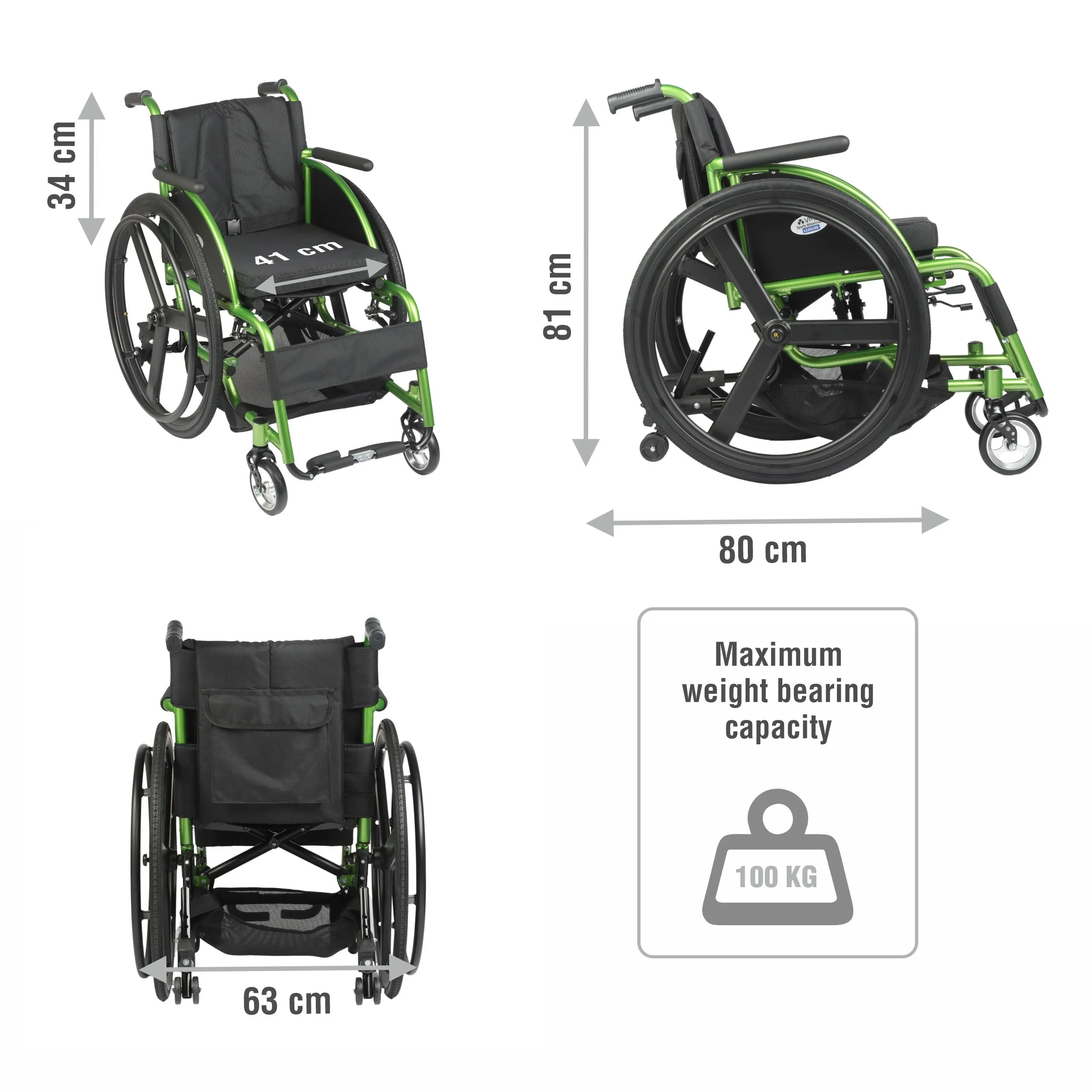 VMS Careline Foldable Sports Wheelchair LEISURE