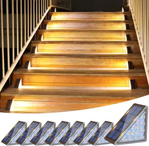 VOLISUN Solar Step Lights Outdoor Waterproof, LED Outdoor Stair Lights, Solar Step Light for Outside, Deck Light Decor for Stair,Front Porch and Patio(Brown,8 Pack)