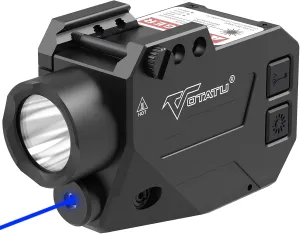 VOTATU H2L Series Laser Light Combo, Magnetic Rechargeable 1000 Lumens Strobe Weapon Light with Blue Green Beam Laser Sight for Pistol Handgun