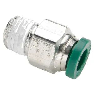 W68PLP-4-2-pk10 Prestolok PLP Male Connector Push-to-Connect Fitting, Nickel Plated Brass, 1/4" Push-to-Connect Tube x 1/8" Male NPTF (Pack of 10)