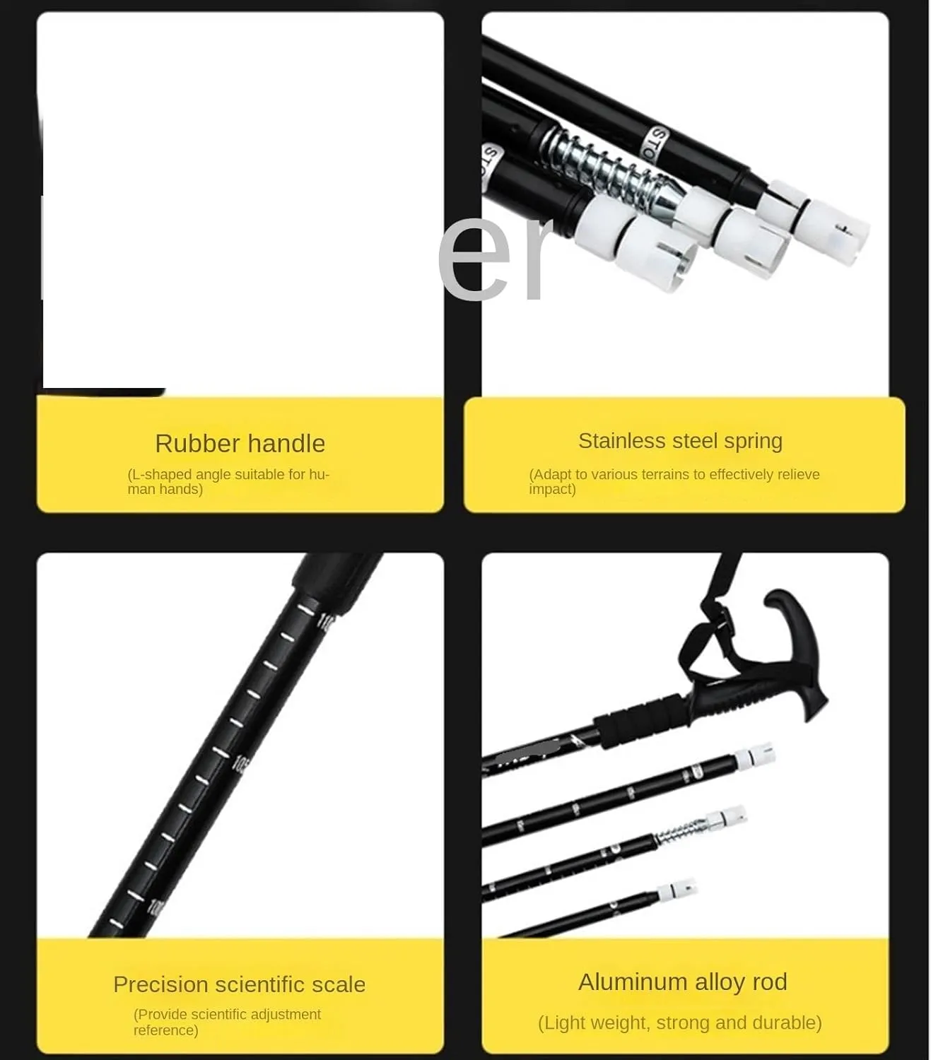 Walking Stick Hiking Poles Telescopic Hiking Poles Aluminum Alloy Trekking Sticks Ultralight for Camping Climbing Hiking Gear Trekking Poles