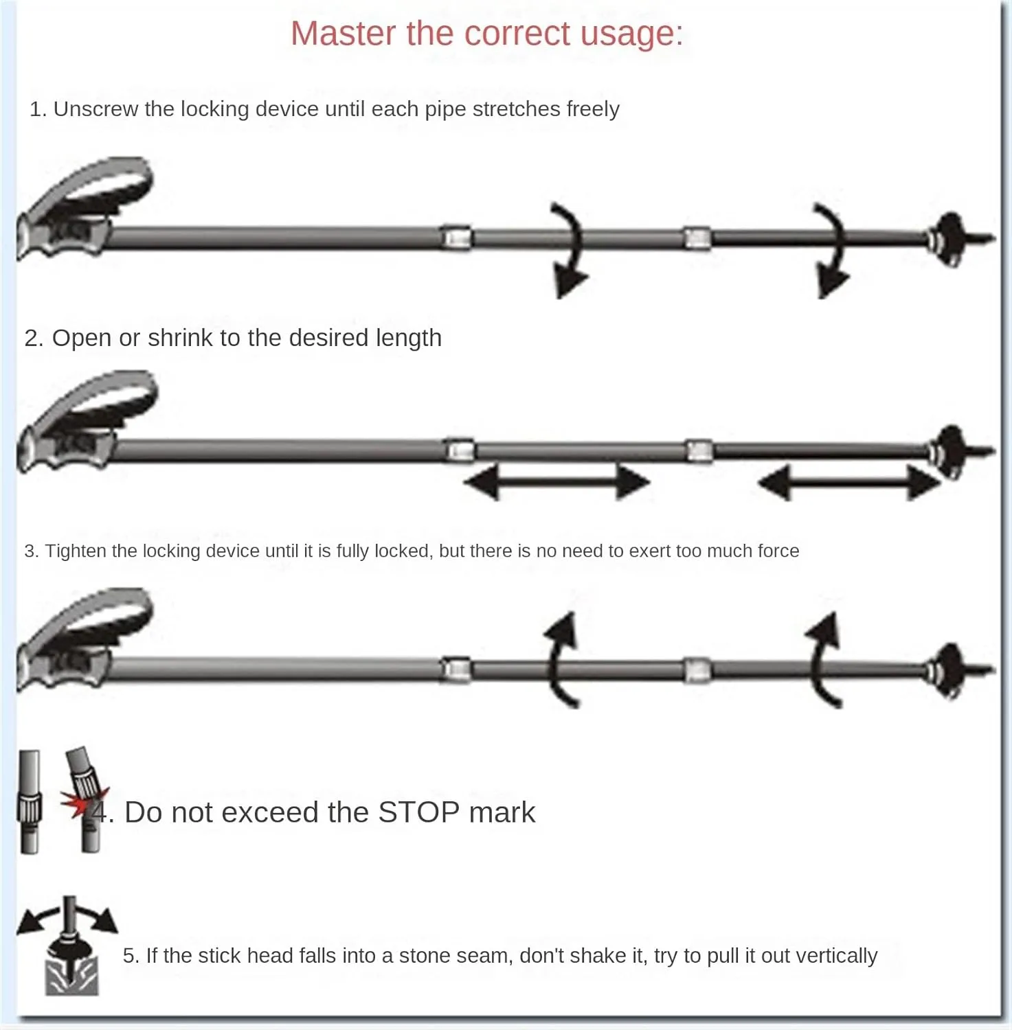 Walking Stick Hiking Poles Telescopic Hiking Poles Aluminum Alloy Trekking Sticks Ultralight for Camping Climbing Hiking Gear Trekking Poles