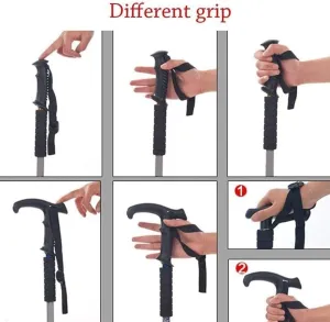 Walking Stick Trekking Poles Walking Stick, Adjustable Cane Outdoor Old Man Survival Pole Travel Cane Anti Shock Walking Sticks Trekking Trail Pole Stick Crutch Fashionable