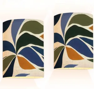 Wall Sconces Set of Two Battery Operated Hand Drawn Trendy Minimal Abstract Pattern Creative Collage Wireless Plug in Wall Lights Fixtures Remote Dimmable for Bedroom Living Room Hallway