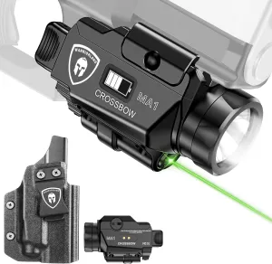 WARRIORLAND Universal Light Laser Combo with P320 Compact M18 Holster, Green Beam & LED Tactical Light, USB Rechargeable Flashlight-Screen Displays Battery Status, Crossbow MA1 w/ P320 M18 Holster