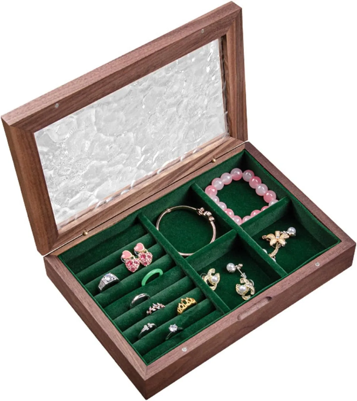 Watch Box Organizer for Men Luxury Wood Watch Jewelry Box Multipurpose Jewelry Organizer Wooden Travel Jewelry Box for Collections,A2
