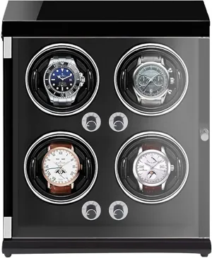 Watch Box Watch Winders 4 Position Recharable Watch Shaker Mechanical Winder Veal Automatic Winding Box Light-Setive Led Light Watch Case