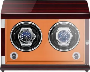 Watch Box Watch Winders -Recharable Two-Position Watch Shaker Mechanical Watch Winder Automatic Watch Winding Box with Light-Setive Led Light Watch Case