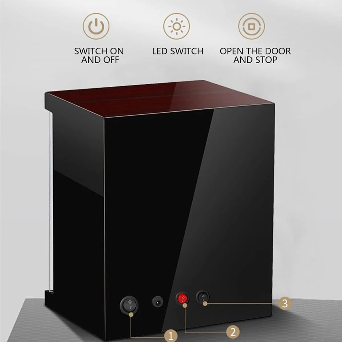 Watch Display Box Luxury Double Watch Winder Watch Storage Case Wood Shell Piano Self Winding Watch Rotator Box With Led Lightsquiet Motor Adjustable Watch PillowsBeige Pu-2 0