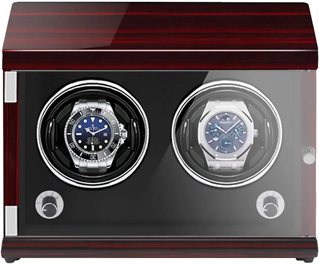Watch Stand Watch Winders for Automatic Watches - Rechargeable Two-Position Watch Shaker Mechanical Watch Winder Vertical Automatic Watch Winding Box with Light-Sensitive Led Light
