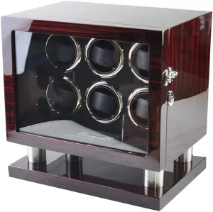 Watch Storage Box Automatic Watch Winder Storage Boxes, with Clockwise Or Anticlockwise Switch,Led Light,6 Storage Boxes,5 Rotation Modes Watch Displ