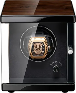 Watch Winder for Men's and Women's Automatic Watch with LED Lights Quiet Motor Watch Winder Box Watches Display Box (Black 1 0)