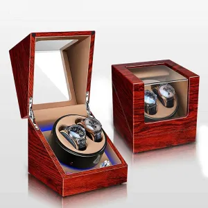 Watch Winder for Watches Automatic Watch Winder Box, Luxury Wood Shell Storage Case Piano Paint, 5 Rotation Modes, Quiet Motor, LED ambient light, for 2 Watch Rotating Watches Storage, Gift Holiday Gi