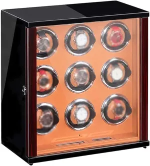 Watch Winder Watch Automatic Watch Winder Case Storage Display Box with Quiet Motor and 5 Rotation Modes LED Backlight and LCD Display Touch Screen Control Watc
