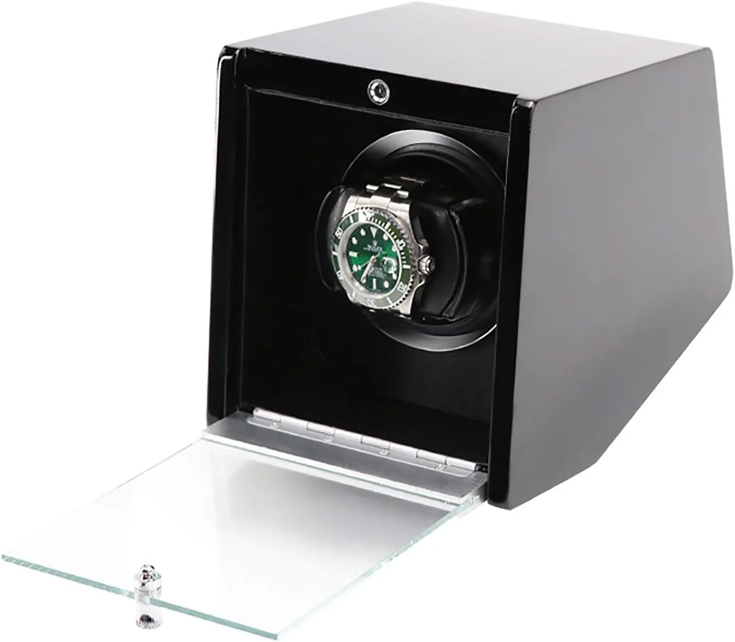 Watch Winders - Automatic Watch Winder Dual-Power Mechanical Watches Shaker Rotating Motor Box with Access Control Watch Winding Device with LED Atmosphere Light ()