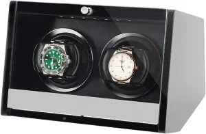 Watch Winders - Automatic Watch Winder Dual-Power Mechanical Watches Shaker Rotating Motor Box with Access Control Watch Winding Device with LED Atmosphere Light