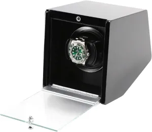 Watch Winders - Automatic Watch Winder Dual-Power Mechanical Watches Shaker Rotating Motor Box with Access Control Watch Winding Device with LED Atmosphere Light,
