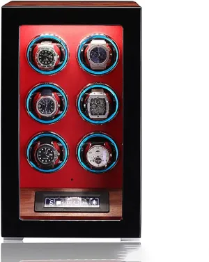 Watch Winders Watches With Quiet Motor Watch Winder Box Display Case LED Illumination And LCD Touchscreen Control Wooden Storage Case (Red 6 0)