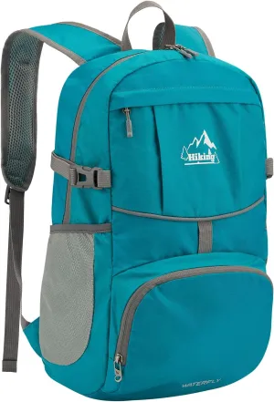 WATERFLY Hiking Foldable Daypack Backpack: 25L Ultra Lightweight Packable Waterproof Outdoor Travel Day Pack for Woman Man