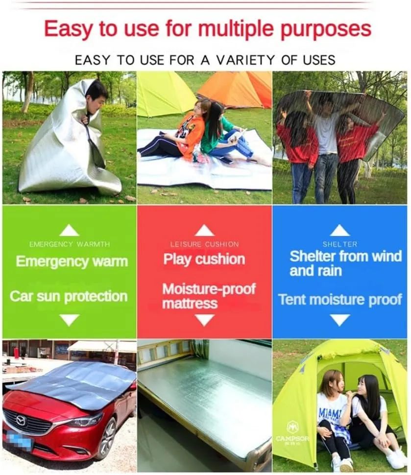 Waterproof Camping Mat Picnic Blanket Beach Sleeping Pad Aluminum Foil EVA Foam Tent Mattress