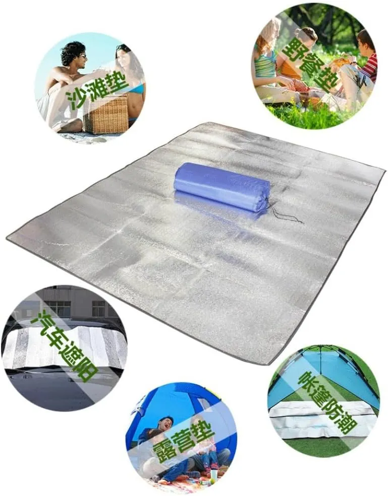 Waterproof Camping Mat Picnic Blanket Beach Sleeping Pad Aluminum Foil EVA Foam Tent Mattress