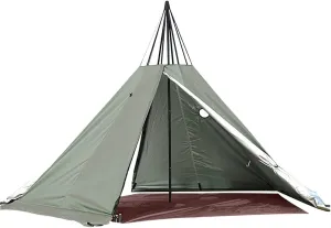 Waterproof Camping Tent 2 Doors 4-Season Tent Sunshade Outdoor Camp Equipment, Light Outdoor Camping Tent for 2 People Removable Top Cover 7.2 ft