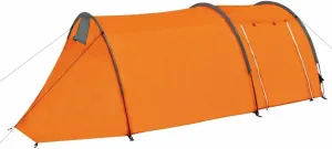 Waterproof Camping Tent 2~4 Persons Tunnel Tent for Camping Hiking Travel Fibreglass Poles Gray Orange