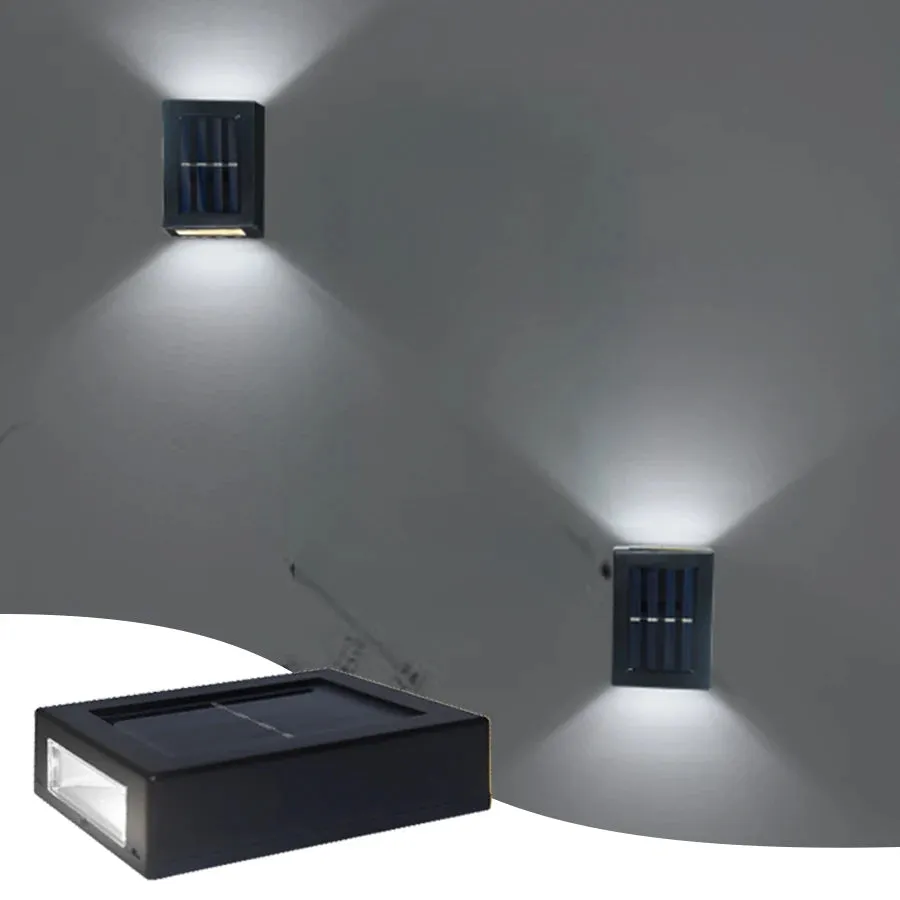 Waterproof LED Solar Wall Lamp: Up and Down Glow for Balcony, Yard, Street, and Landscape