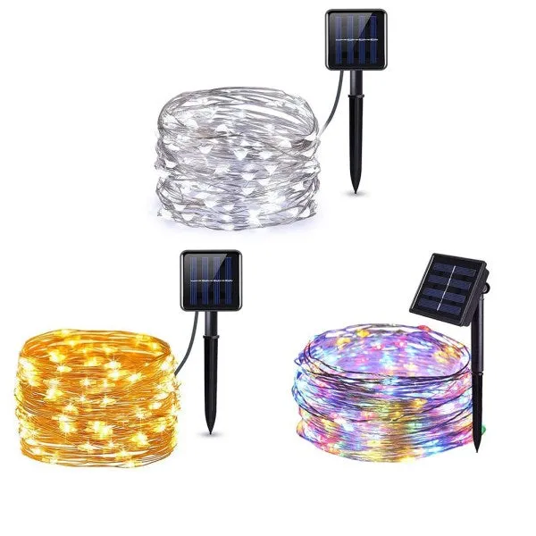 Waterproof Outdoor Solar LED Strip Mini String Lights 20M