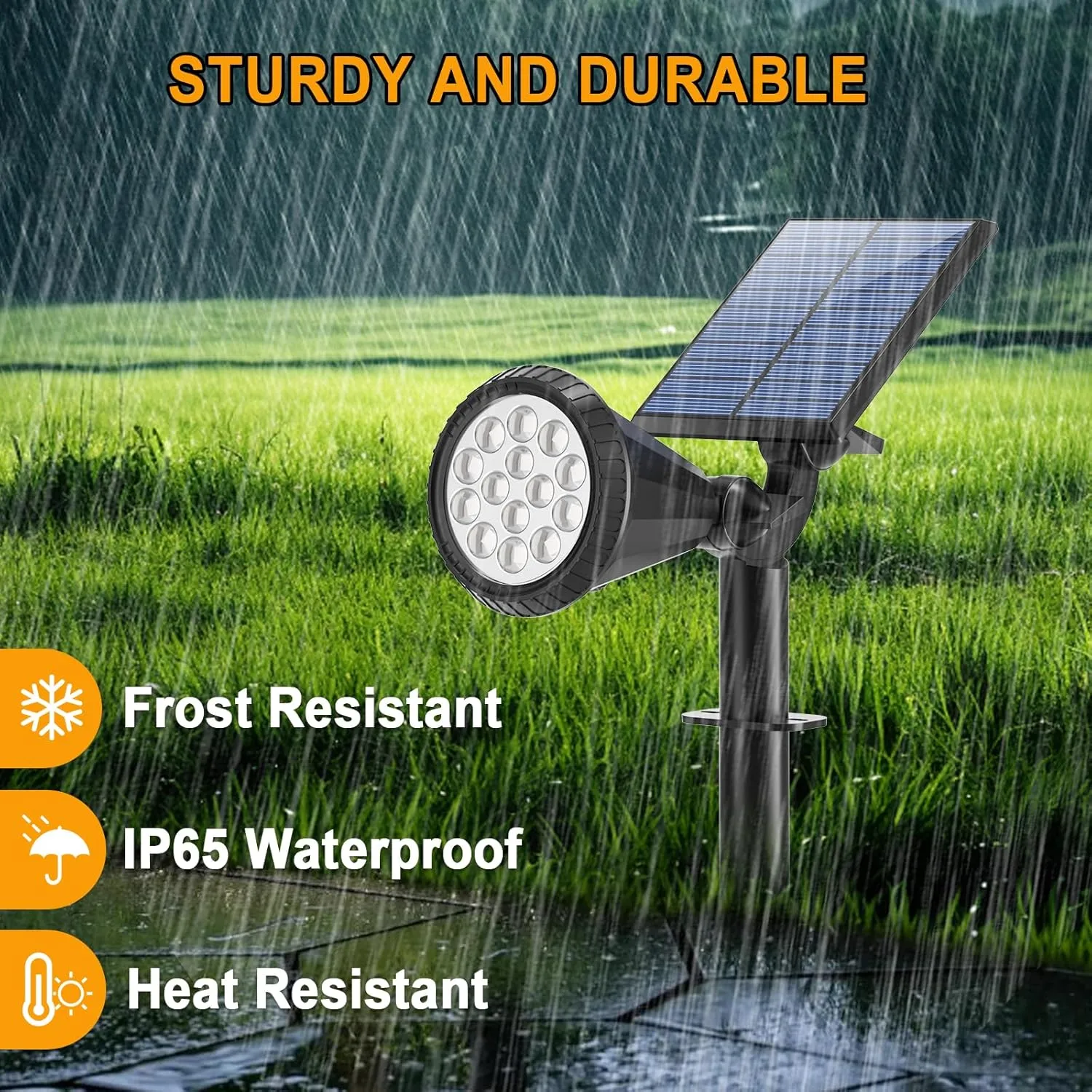 WELALO Solar Spot Lights Outdoor Waterproof for Flag, [6 Pack/4 Modes] Landscape Spotlights 180° Adjustable Solar Powered Lights for Walkway Pathway Tree Yard Garden Wall Driveway Statue Warm White