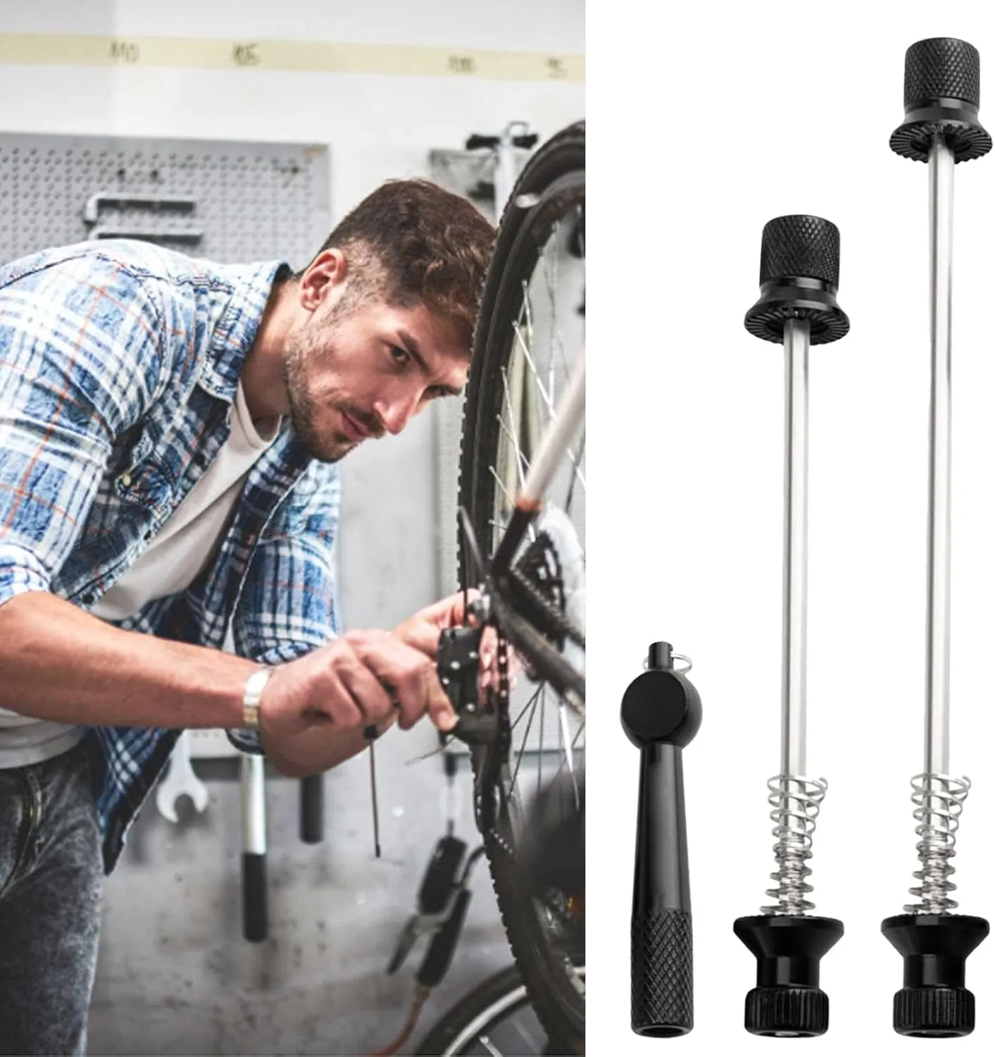 Wheel Hub Skewer | Anti-Theft Wheel Skewer Nut Tool - Aluminum Alloy Foldable Road Biking Rear Bearing Screw Rod for Front and Rear