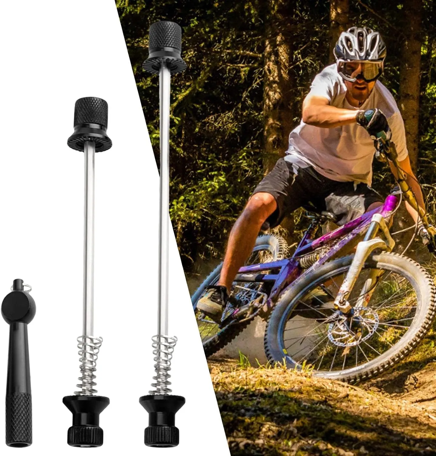 Wheel Hub Skewer | Anti-Theft Wheel Skewer Nut Tool - Aluminum Alloy Foldable Road Biking Rear Bearing Screw Rod for Front and Rear