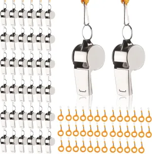 Whistle with Lanyard, 38 PCs Sports Whistle, Loud Crisp Sound Whistles for Coaches, Teachers, Referee, Training, Emergency