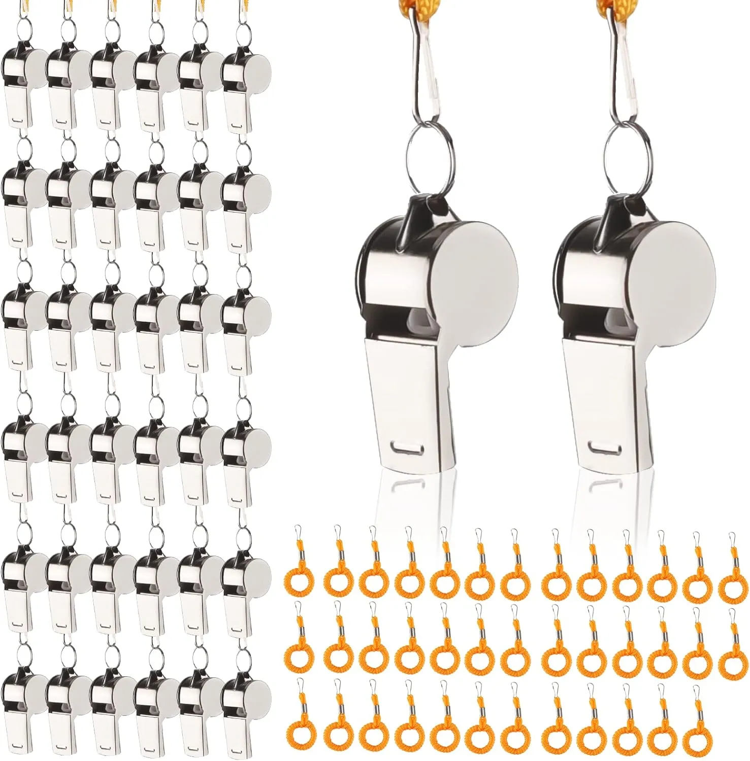 Whistle with Lanyard, 38 PCs Sports Whistle, Loud Crisp Sound Whistles for Coaches, Teachers, Referee, Training, Emergency