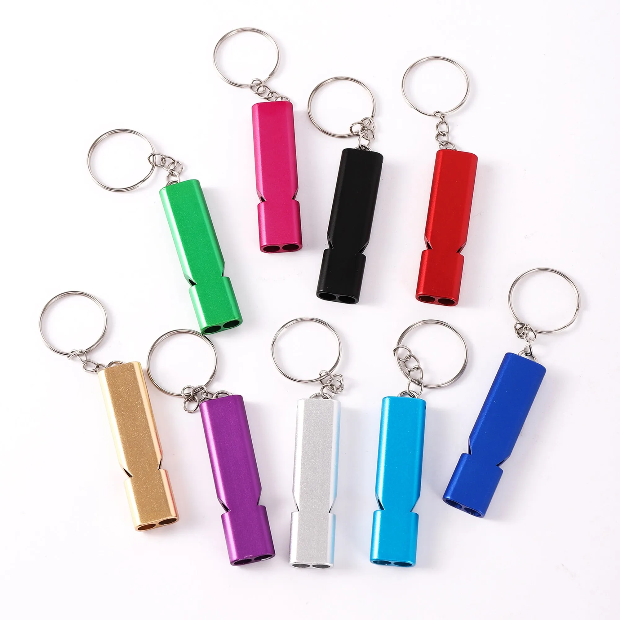 Wholesale Mini Double-Barrell Whistle Self Defense Keychain
