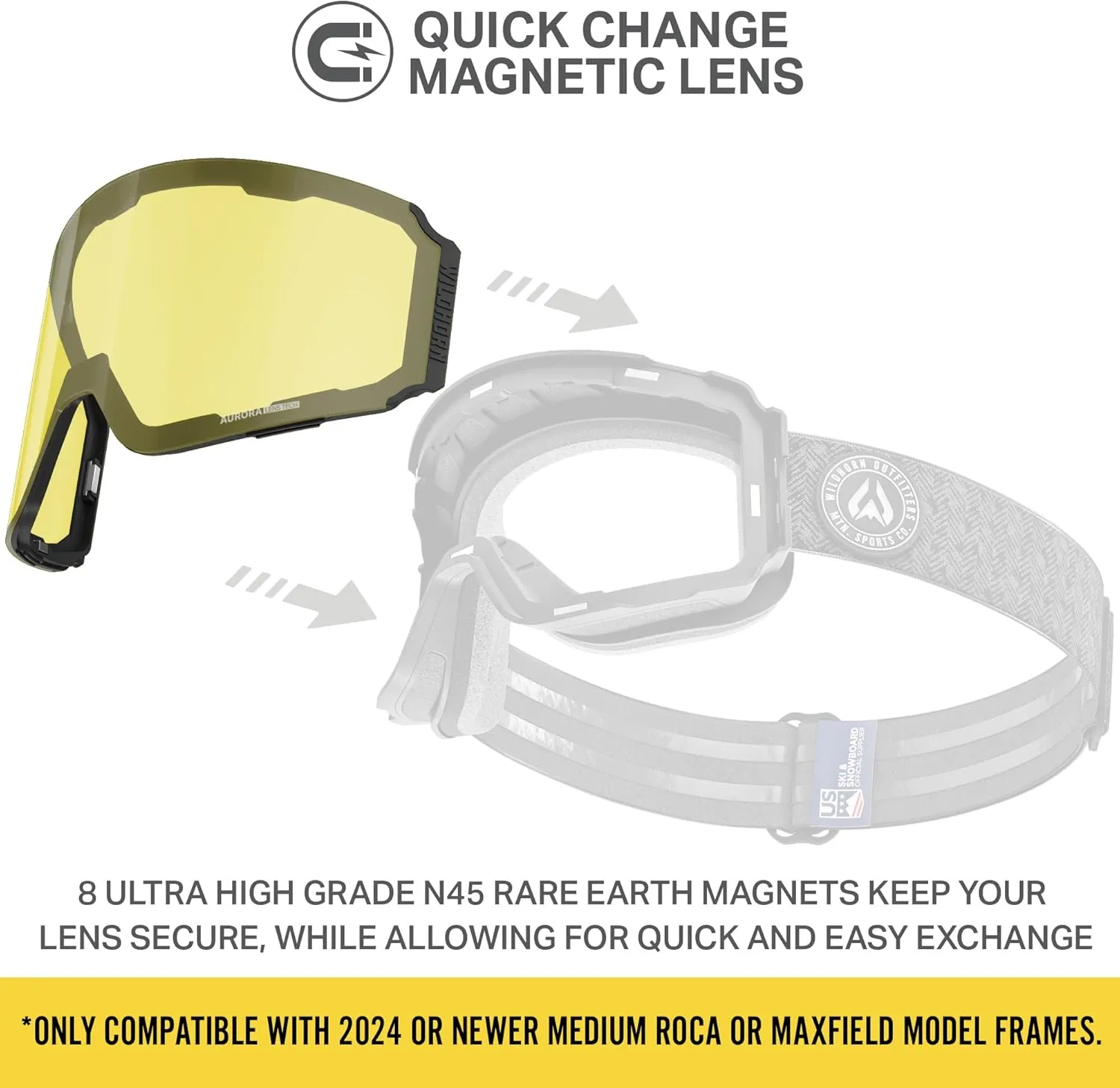 Wildhorn Outfitters Roca Ski Goggles Extra/Replacement Frameless Lens