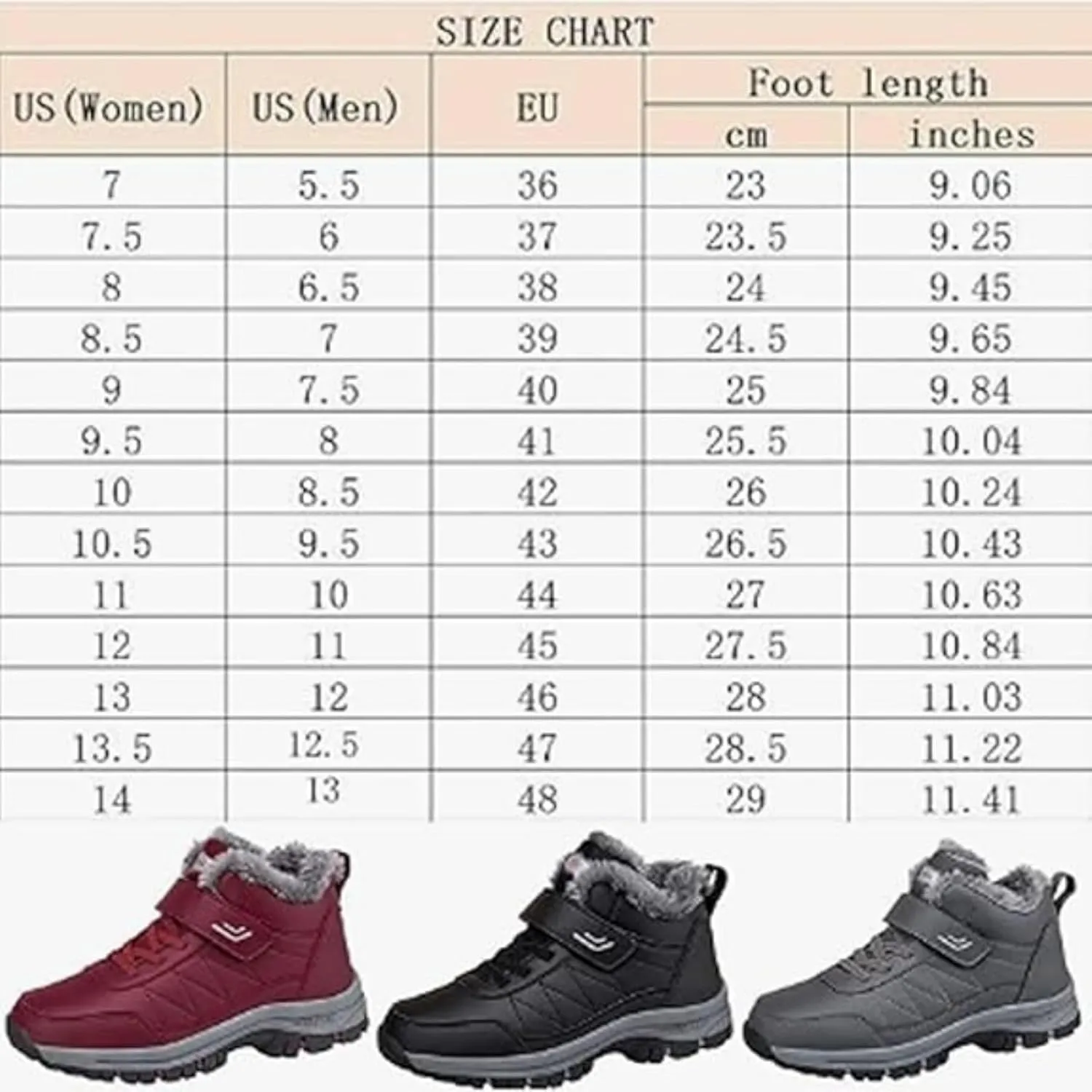 Winter Lightweight Snow Boots,Waterproof Anti Slip Outdoor Sports Shoes,Lined Warm Ankle Boot,Outdoor Walking Shoes