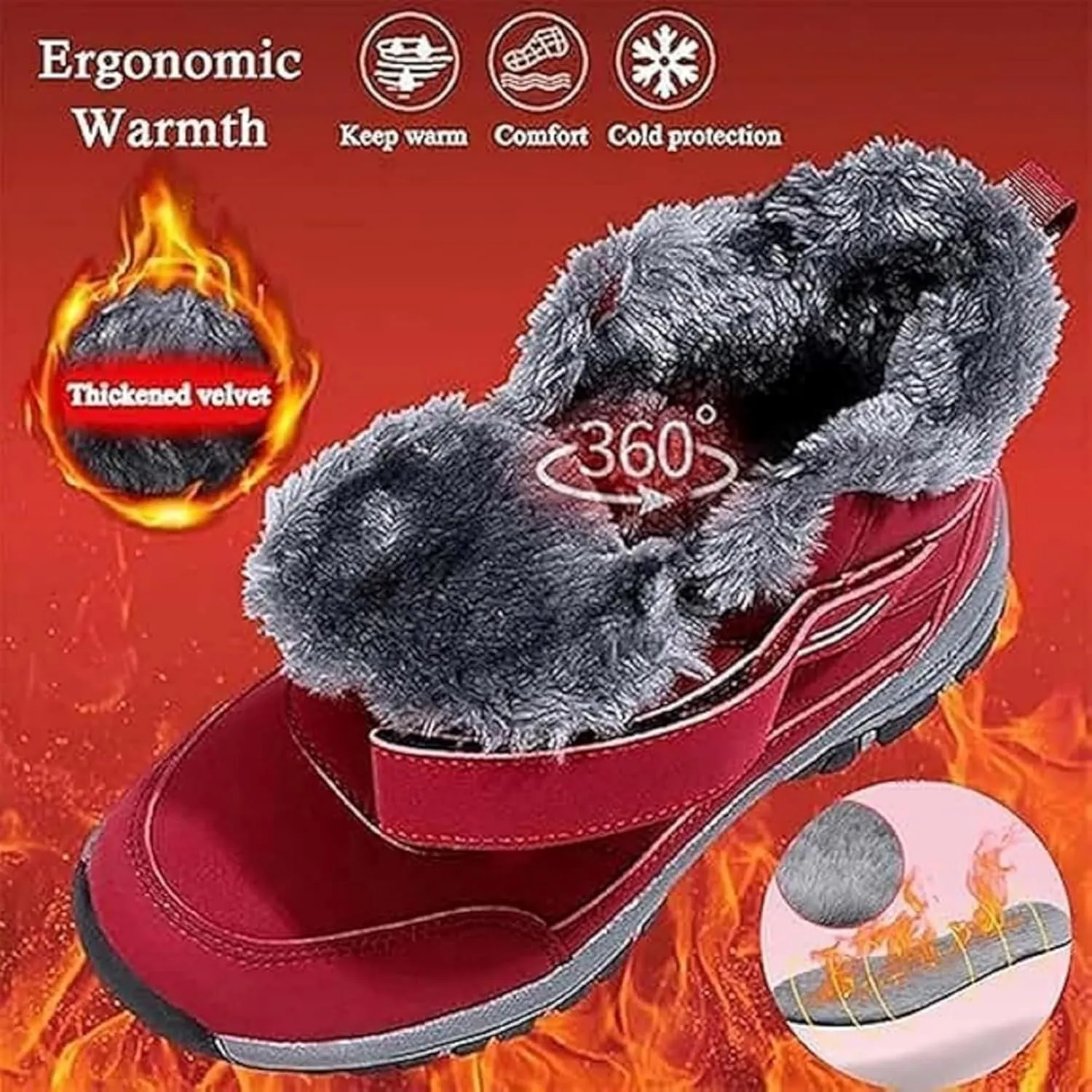 Winter Lightweight Snow Boots,Waterproof Anti Slip Outdoor Sports Shoes,Lined Warm Ankle Boot,Outdoor Walking Shoes