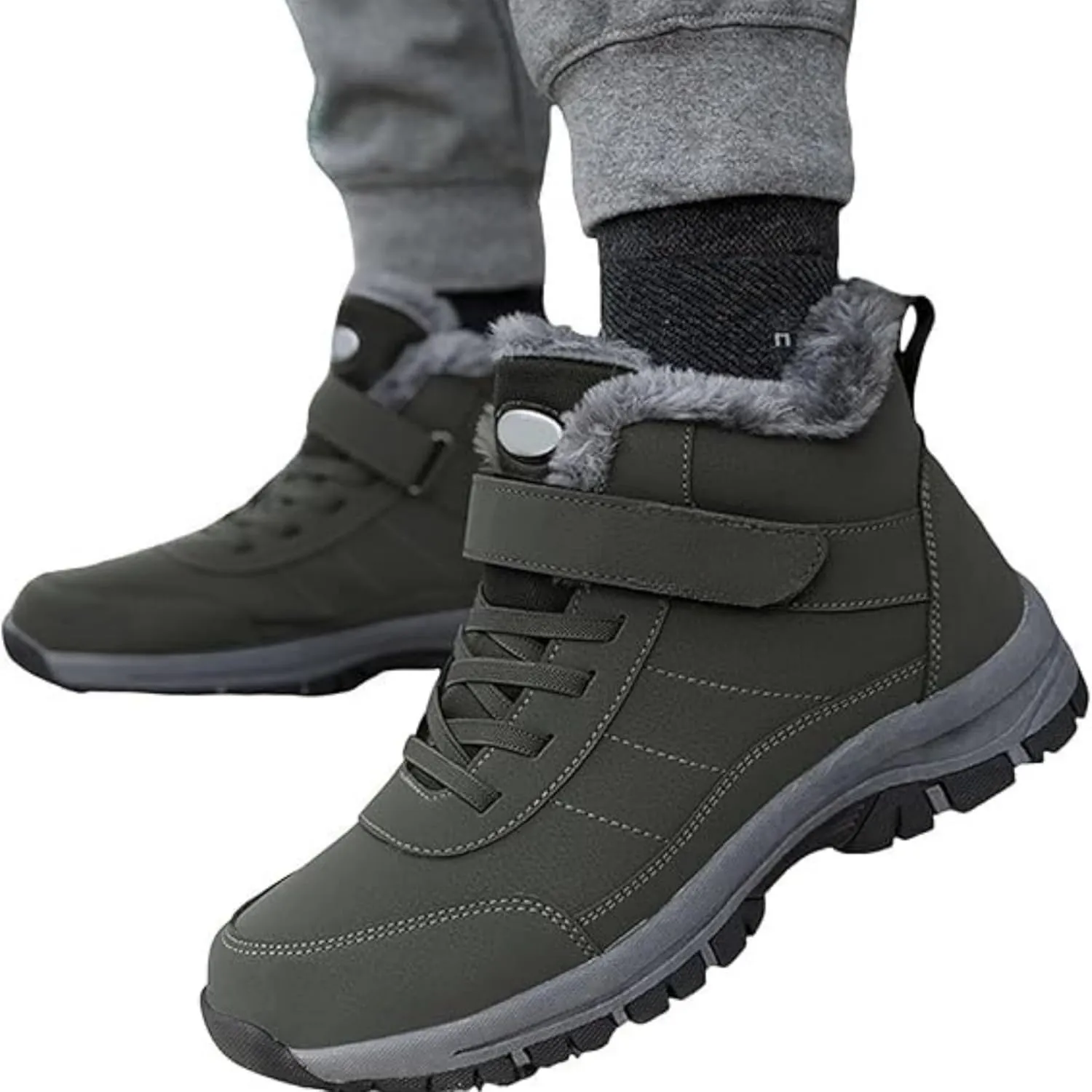 Winter Lightweight Snow Boots,Waterproof Anti Slip Outdoor Sports Shoes,Lined Warm Ankle Boot,Outdoor Walking Shoes