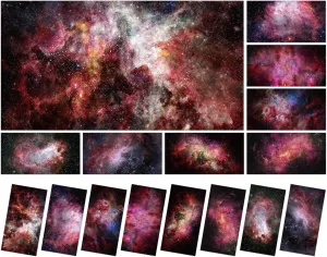 Wiooffen 8 Pcs Fluorescent Light Covers with 80 Magnets Decorative for Classroom Ceiling Light 4x2 Feet Magnetic Filter Easy Install for Office Hospitals & Home Drop Ceiling Supplies(Starry Night)