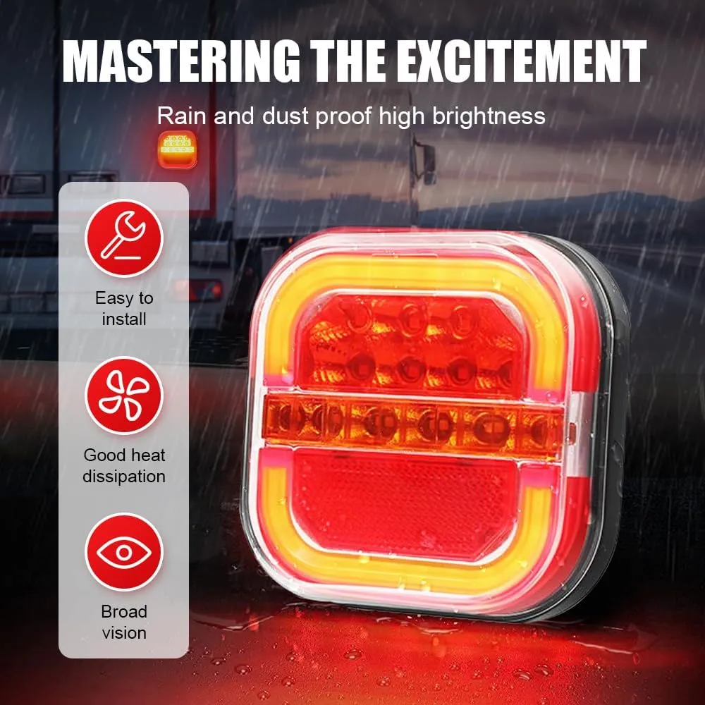 Wireless Brake Lights for Trailer, 2025 New Wireless Magnetic LED Rear Trailer Tail Lights Kits for Boat Truck Rv Stop Turn Signal (Regular-2 pcs)