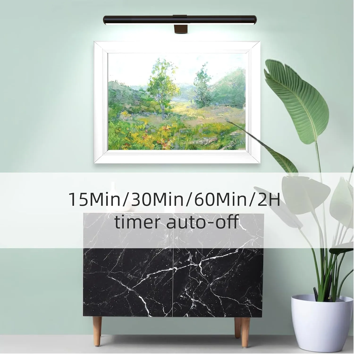 Wireless Picture Light 16inch Rechargeable Battery Painting Light Full Metal with Remote, Led Accent Art Display Light for Wall with Dimmer and Timer for Artwork Portrait Dartboard