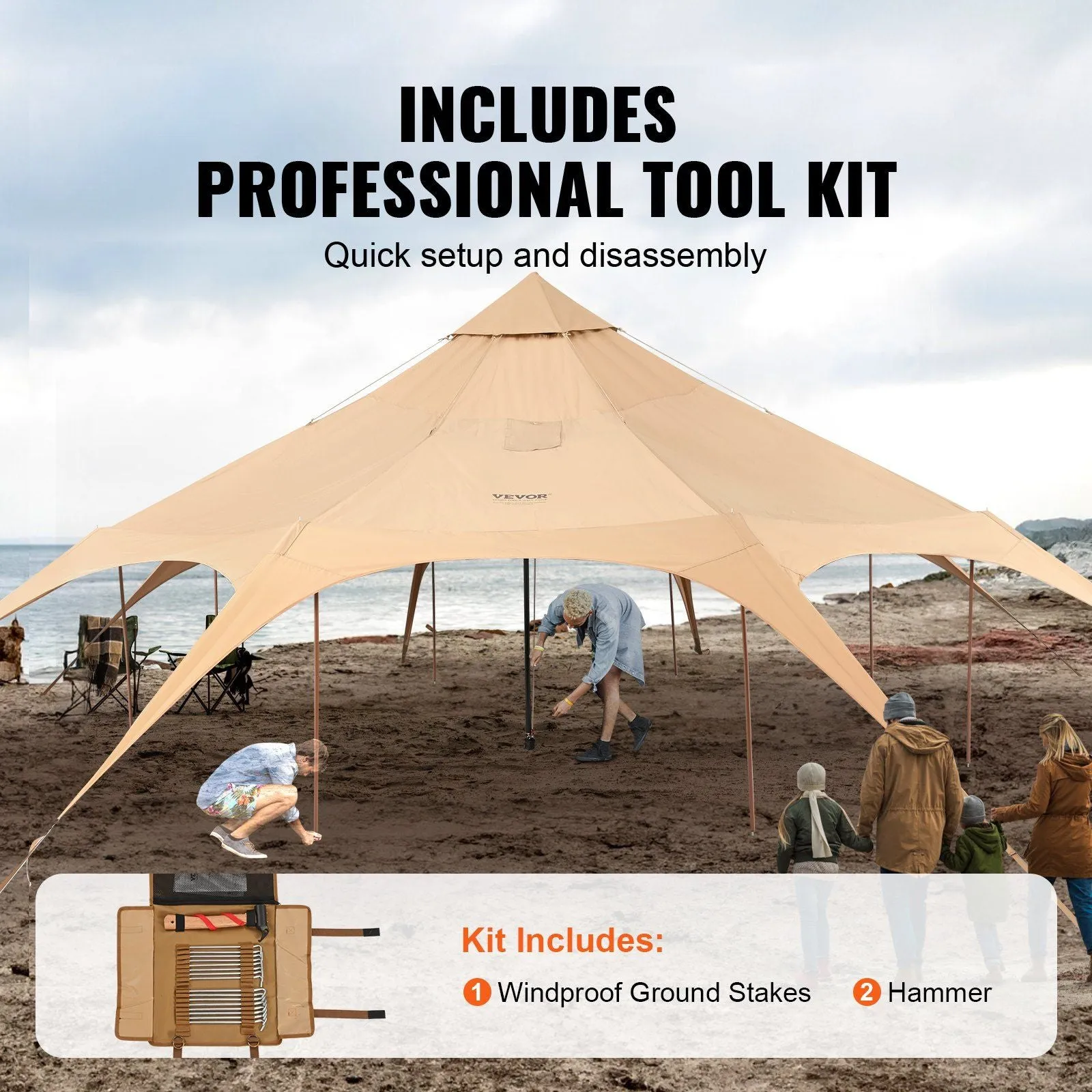 with Bell Seasons Breathable ft Hunting Tent, 5 Family Camping Jack, Tent Outdoor Beautifully designed m/16.4 Canvas Party Yurt up for for Tent Canvas Camping Stove 8 VEVOR People, Tent, to Safe transactions 4