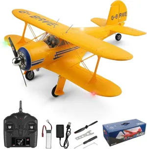WLtoys A300 RC Plane, 1806 Brushless Motor 6-axis Gyro Stabilizer RTF Glider Remote Control Plane 2.4GHz Gliding Foam RC Plane Toys with Led Light Easy to Fly for Adults Kids Beginners Boys