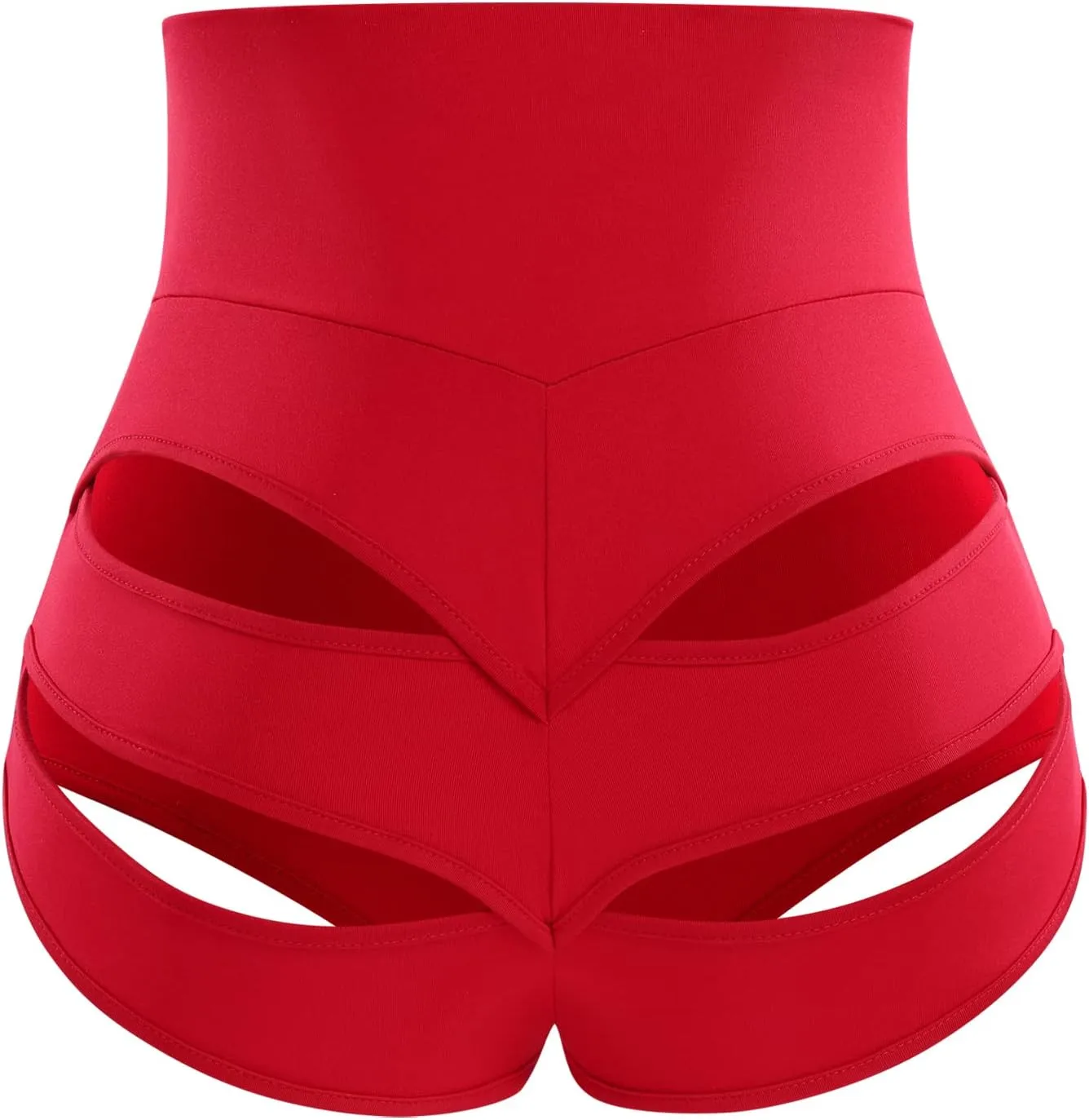 Womens High Waist Cutout Booty Shorts Strappy Scrunch Mini Hot Pants Ripped Butt Lift Yoga Sport Rave Dance Bottoms