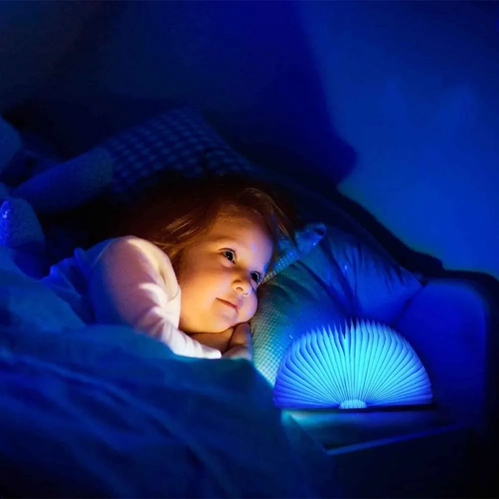 Wooden Book Light Folding Night Light Portable Book Lamp USB Rechargeable Desk Light for Mom Women Boys Kids Girls