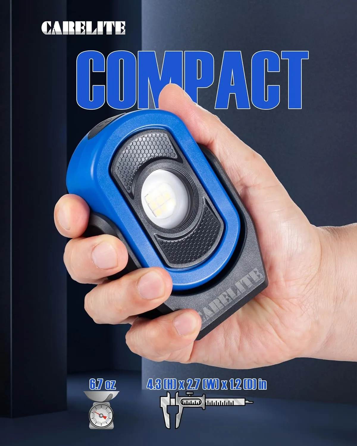 Work Light, Magnetic Light with 3 Modes & 360° Pivoting Head, 780 Lumen Rechargeable Pocket Light for Mechanics, Jobsites and Emergency (Blue)