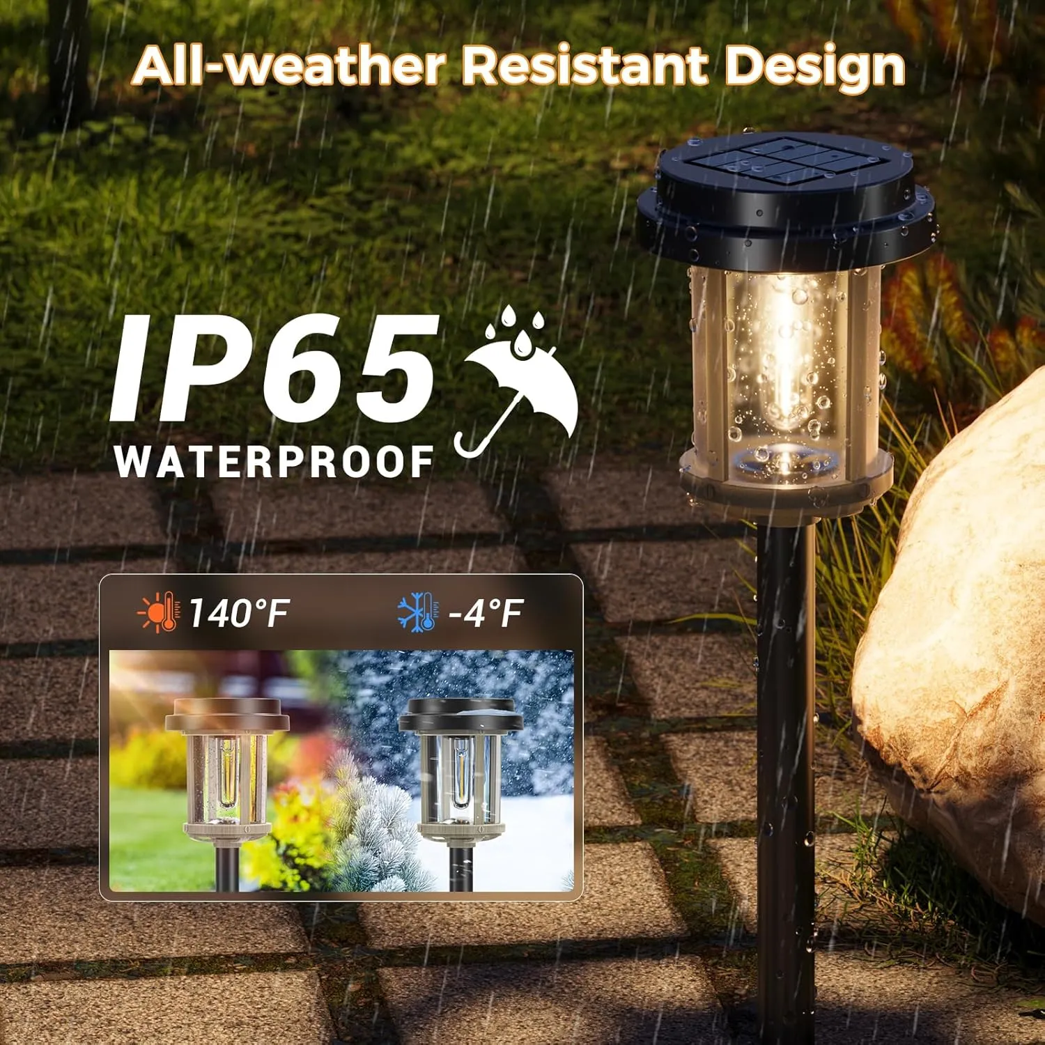 XMCOSY  Solar Lights Outdoor Pathway, Solar Lights 20 LM LED Seeded Glass, Waterproof IP65 Metal Solar Powered Landscape Lighting for Yard Garden Outside Walkway Driveway Backyard (‎Black & Grey)