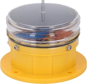 Yellow LED Solar Beacon Light 360 Degree Navigation Lamp IP67 High Efficiency Solar Panel Solar Navigation Light 2.5nm Visible Distance for Maritime Waterway Lake