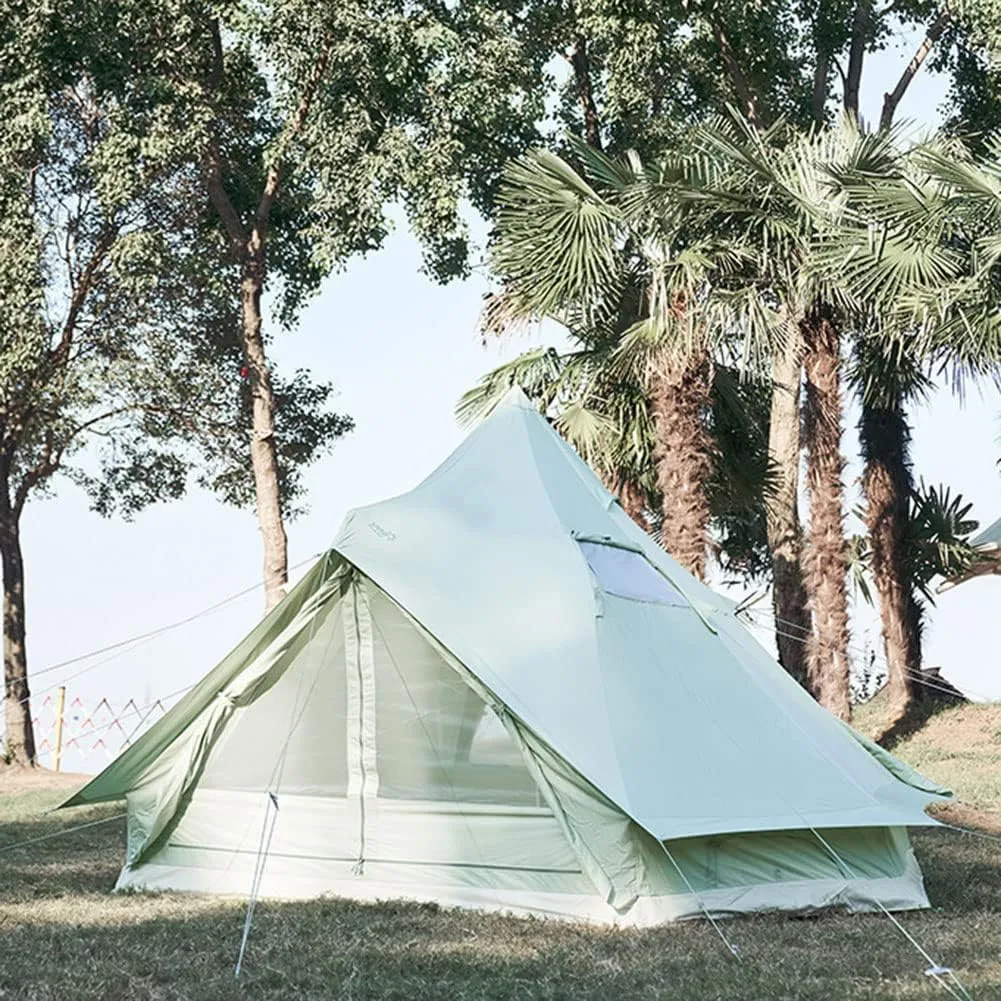 Yurt Tent Glamping Waterproof Family Tent with Removable Double Roof and Carry Bag Pyramid Tent for Camping and Family Hiking